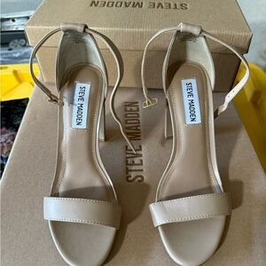 Steve Madden Beige Strappy Heels